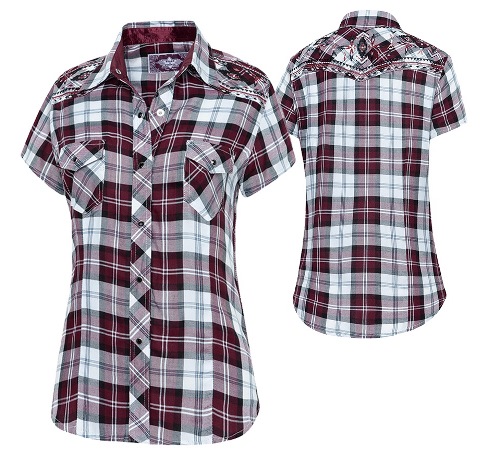 Chemise country PASADENA rouge Short