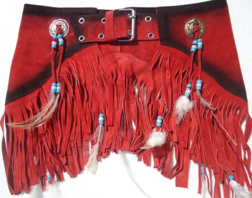 Ceinture à franges ROUGE 