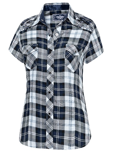 Chemise country PASADENA  BLEU SHORT