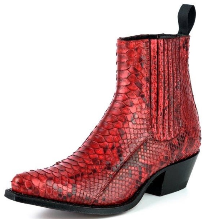 Bottines python rouge top